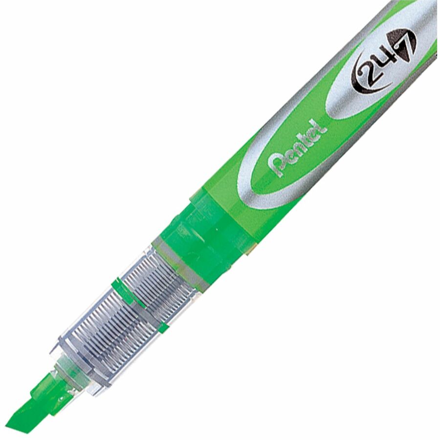 Pentel 24/7 Liquid Highlighter, Chisel Tip, Light Green Ink