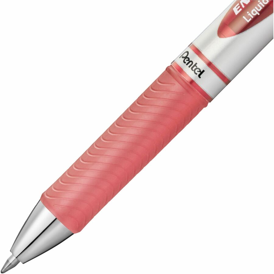 Pentel EnerGel Retractable Gel Roller, (0.7mm) Metal Tip, Coral Pink Ink