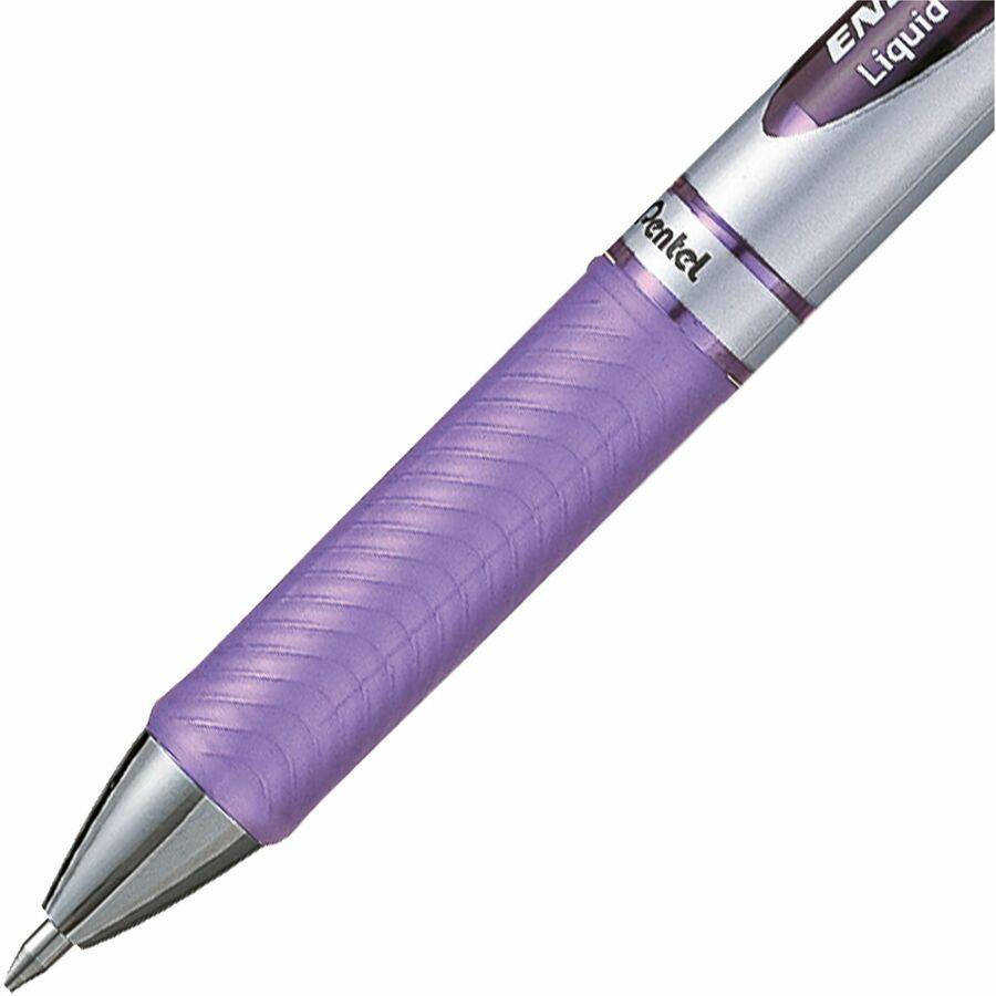 Pentel EnerGel Retractable Gel Roller, (0.7mm) Metal Tip, Lilac Ink