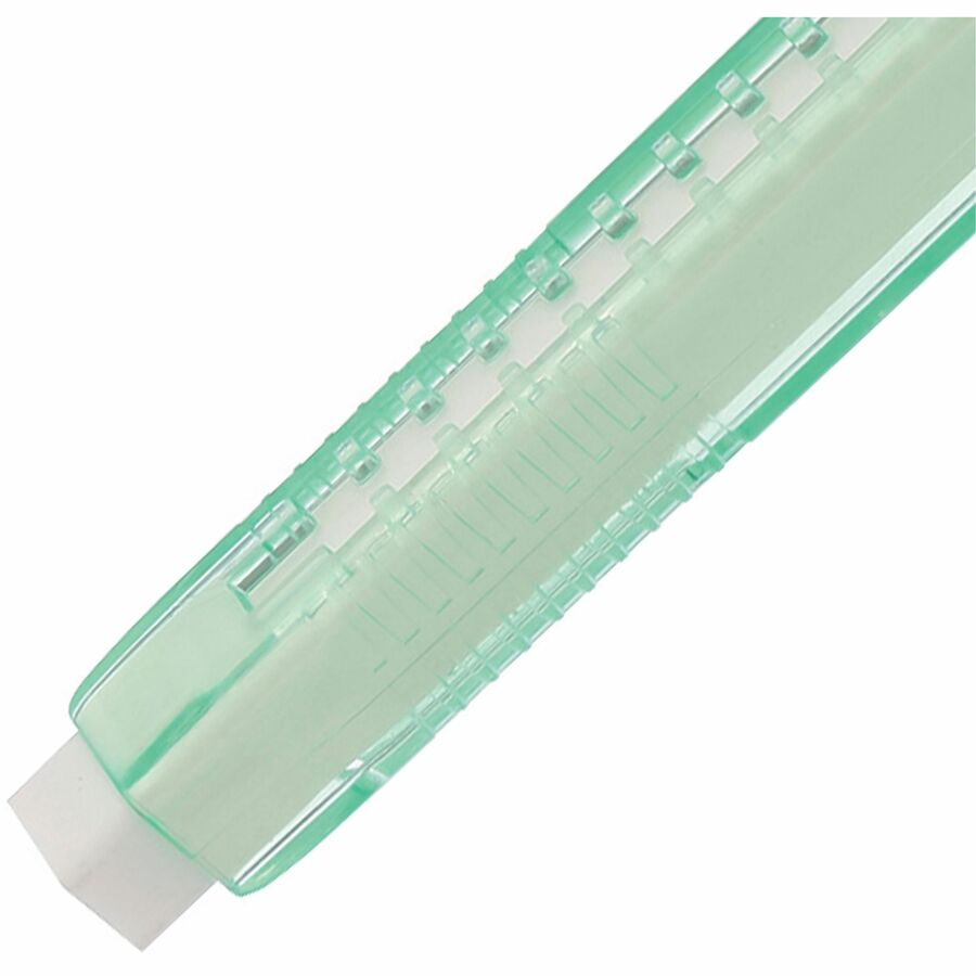 Pentel CLIC ERASER, Rectangular Retractable Eraser, Green Transparent Barrel