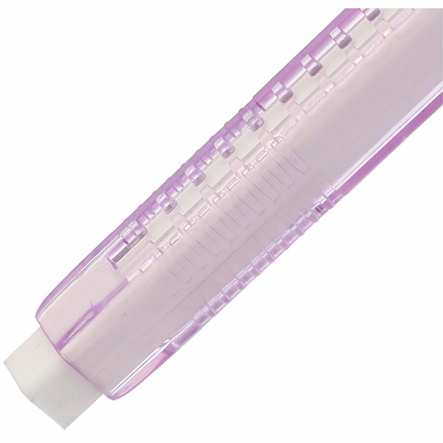 Pentel CLIC ERASER, Rectangular Retractable Eraser, Violet Transparent Barrel