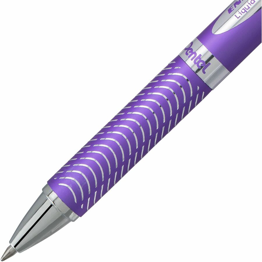 Pentel EnerGel Alloy Retractable Premium Liquid Gel Pen, (0.7mm) Metal Tip, Violet Barrel, Violet Ink