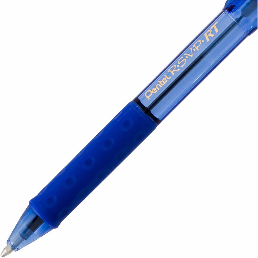 Pentel R.S.V.P. RT Colours Retractable Ballpoint Pen, (1.0mm), Blue Barrel, Blue Ink