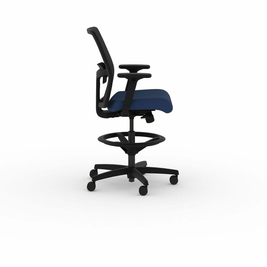 Picture of Ignition 2.0 Sitting Stool, low back, charcoal back, blue seat, pneumatic height adjustment, EA