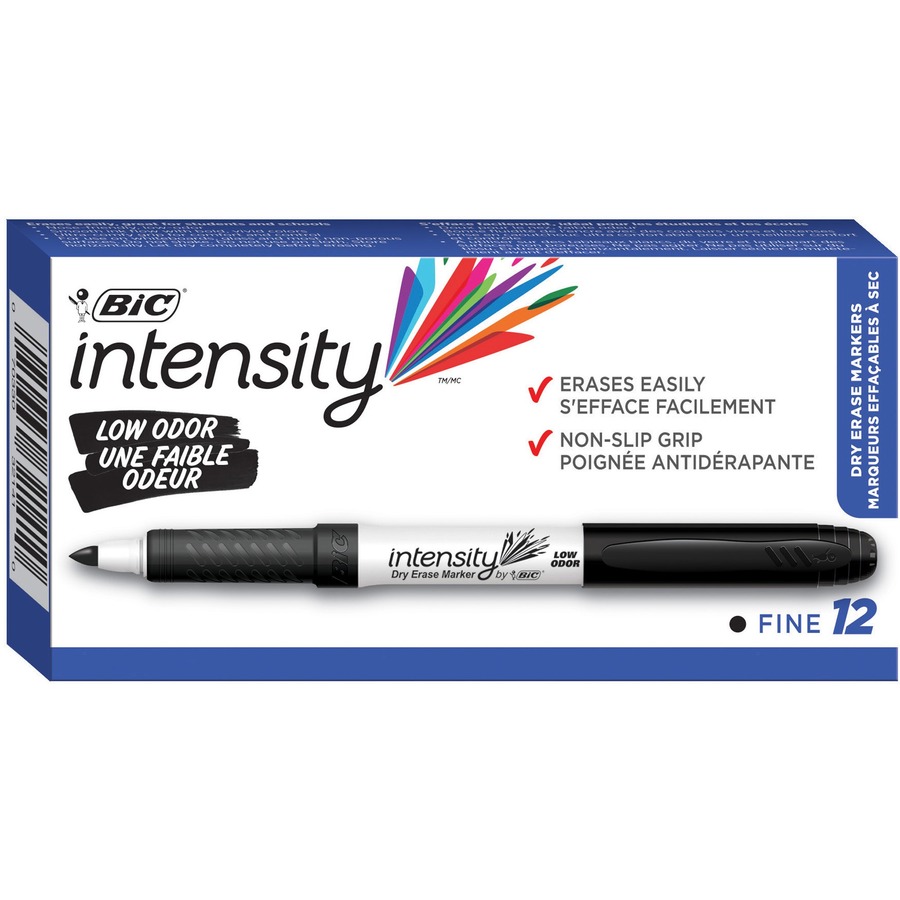  BIC Intensity Fashion Permanent Markers, Ultra Fine Point,  Assorted Colors, Non-Slip Grip For Comfort & Control, 12-Count : Office  Products