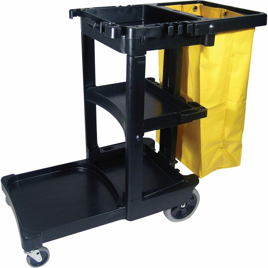 Picture of Rubbermaid Commercial Janitor Cart With Zipper Yellow Vinyl Bag