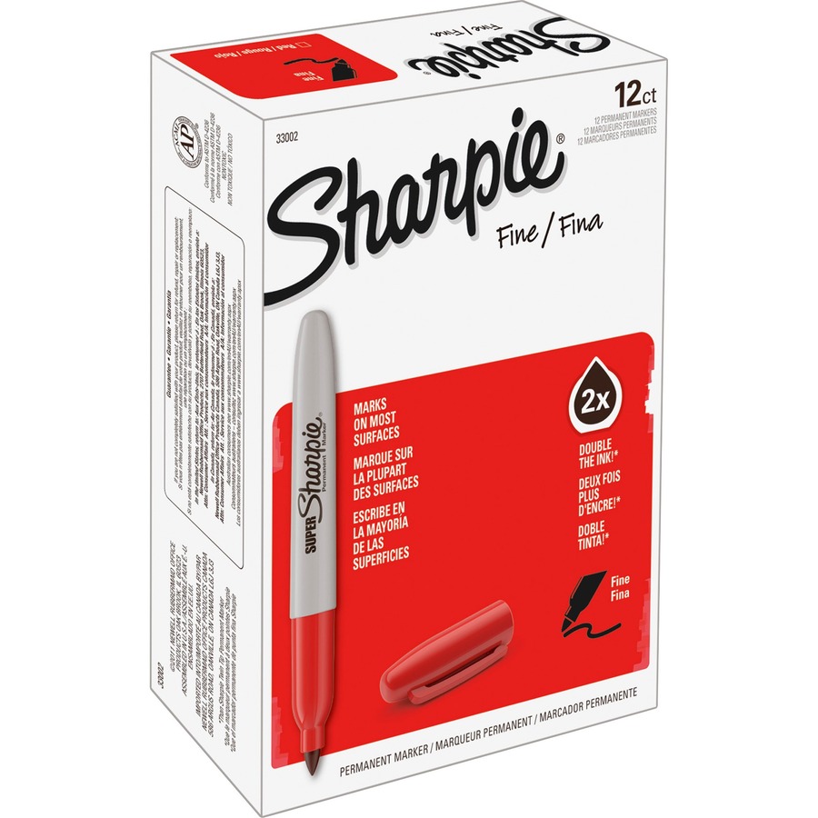 Sharpie Wide Chisel Tip Permanent Markers, Black - 12/Box