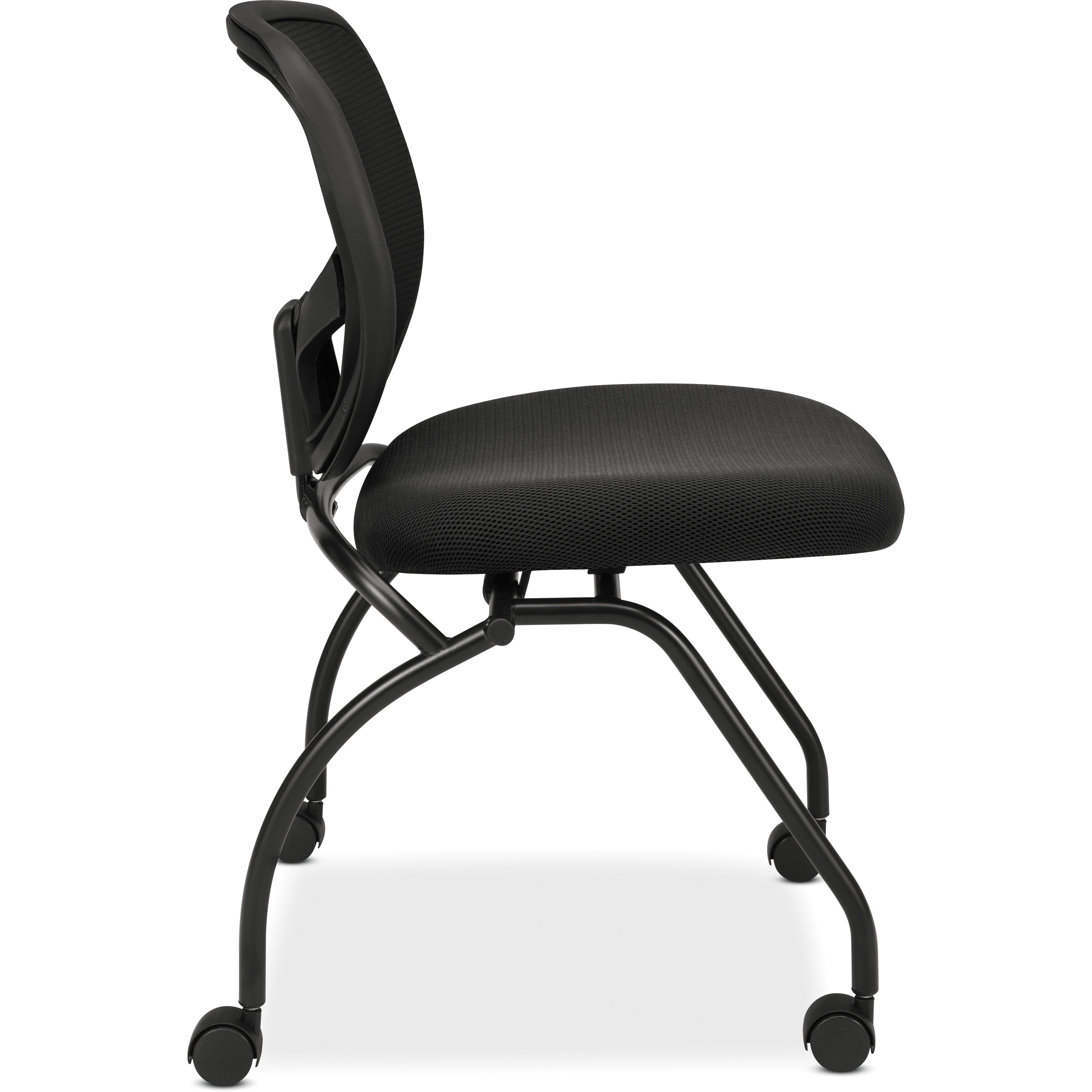 BSXVL302MM10 basyx® Vl302 Series Mesh Back Nesting Chair, Black, 2/Carton