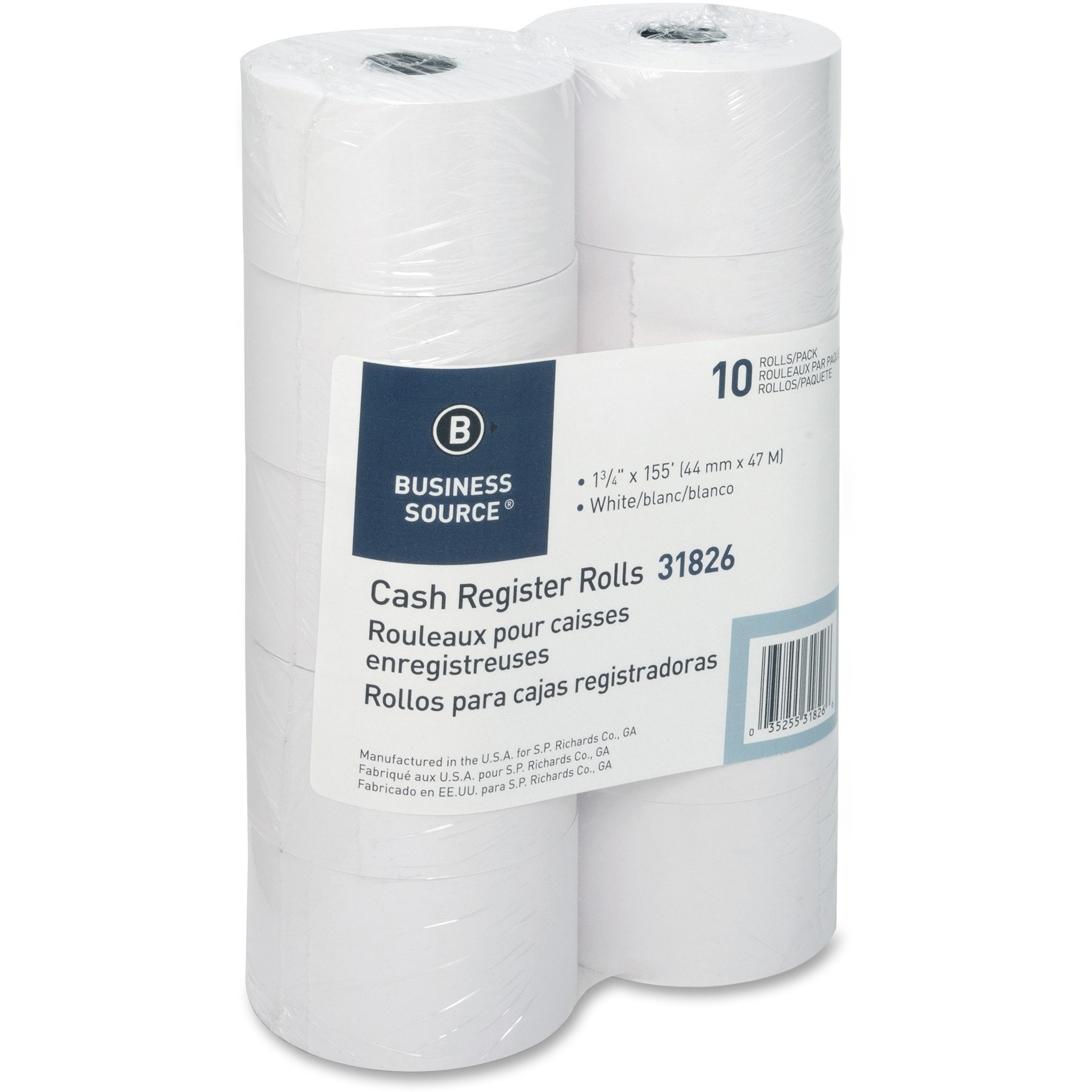 BSN31826 Business Source Business Source Bond Paper White 1 3/4" X 155 Ft 10 / Pack