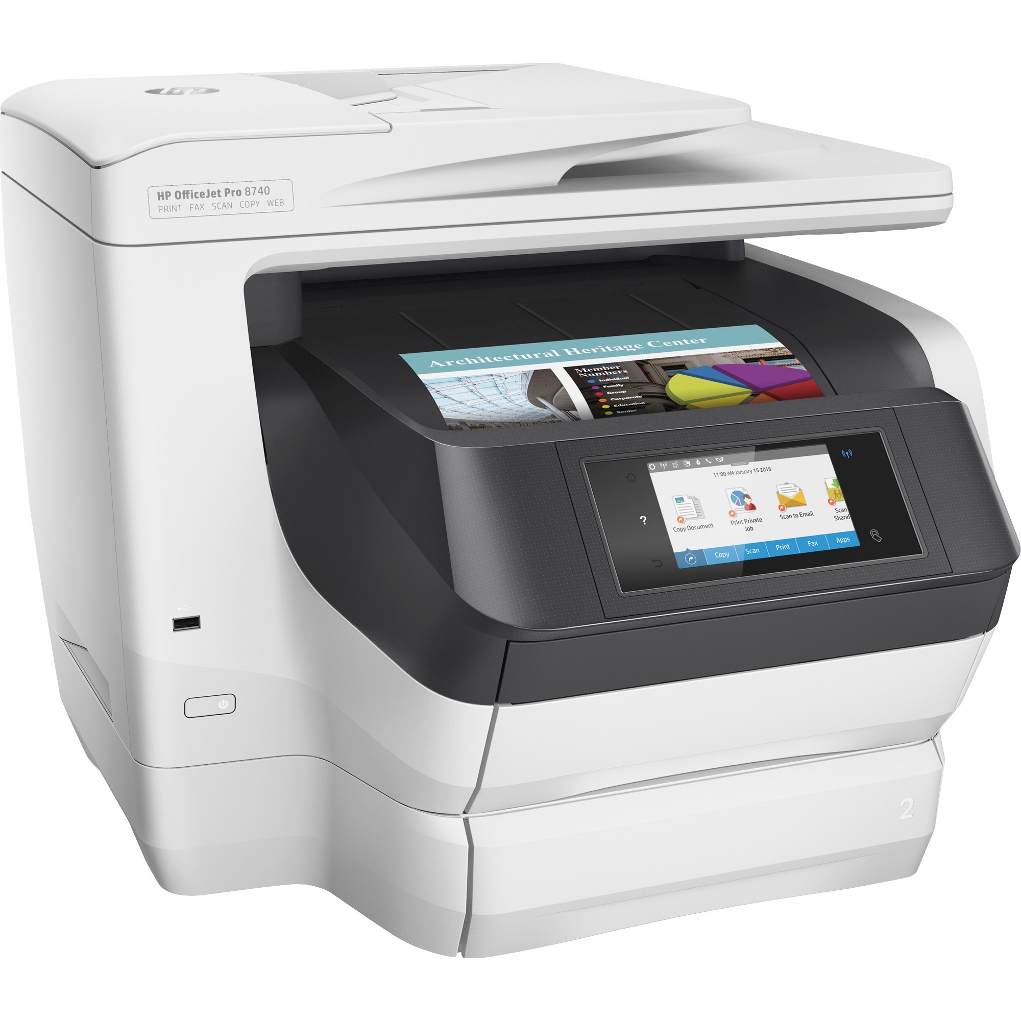 HEWK7S42A : HP Officejet Pro 8740 All-In-One Printer, Copy/Fax/Print/Scan