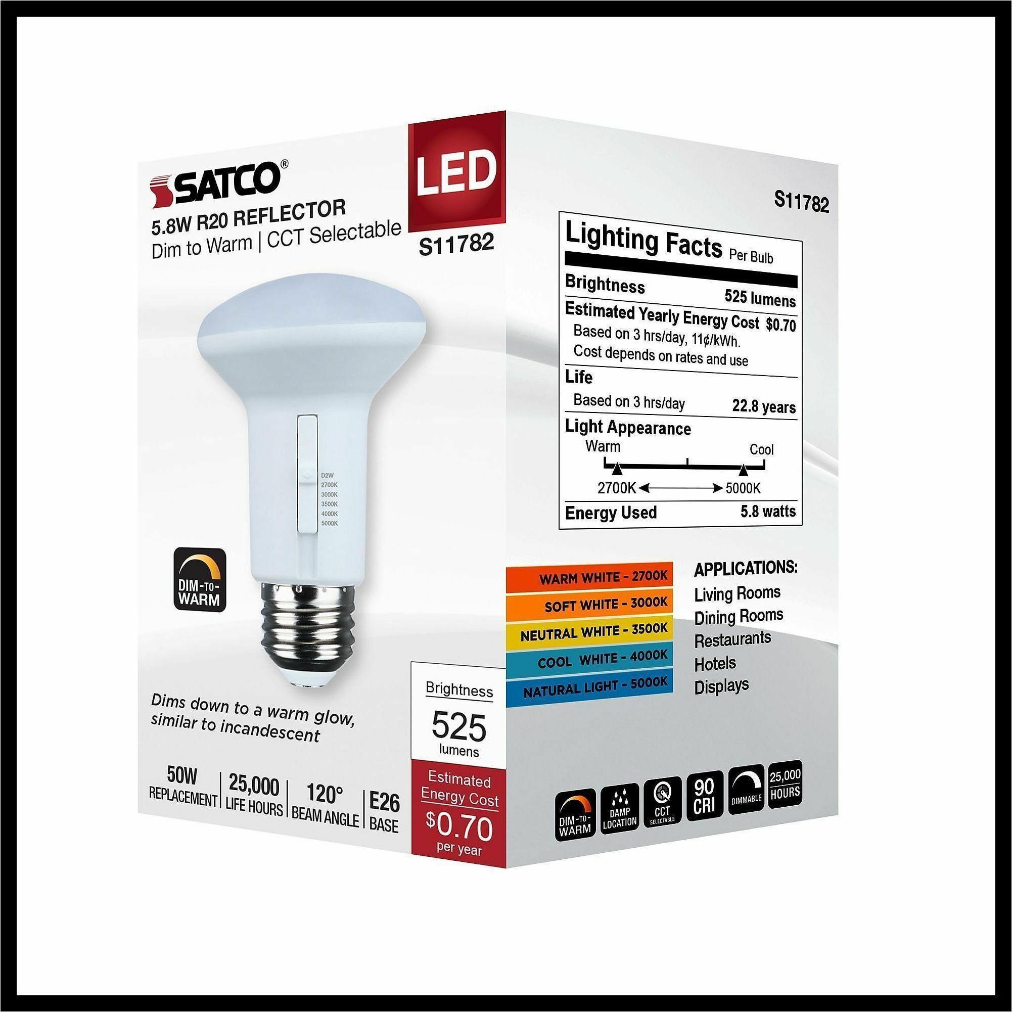 R20 Reflector Led Satco LED R20 Reflector Bulbs | JD Office Products