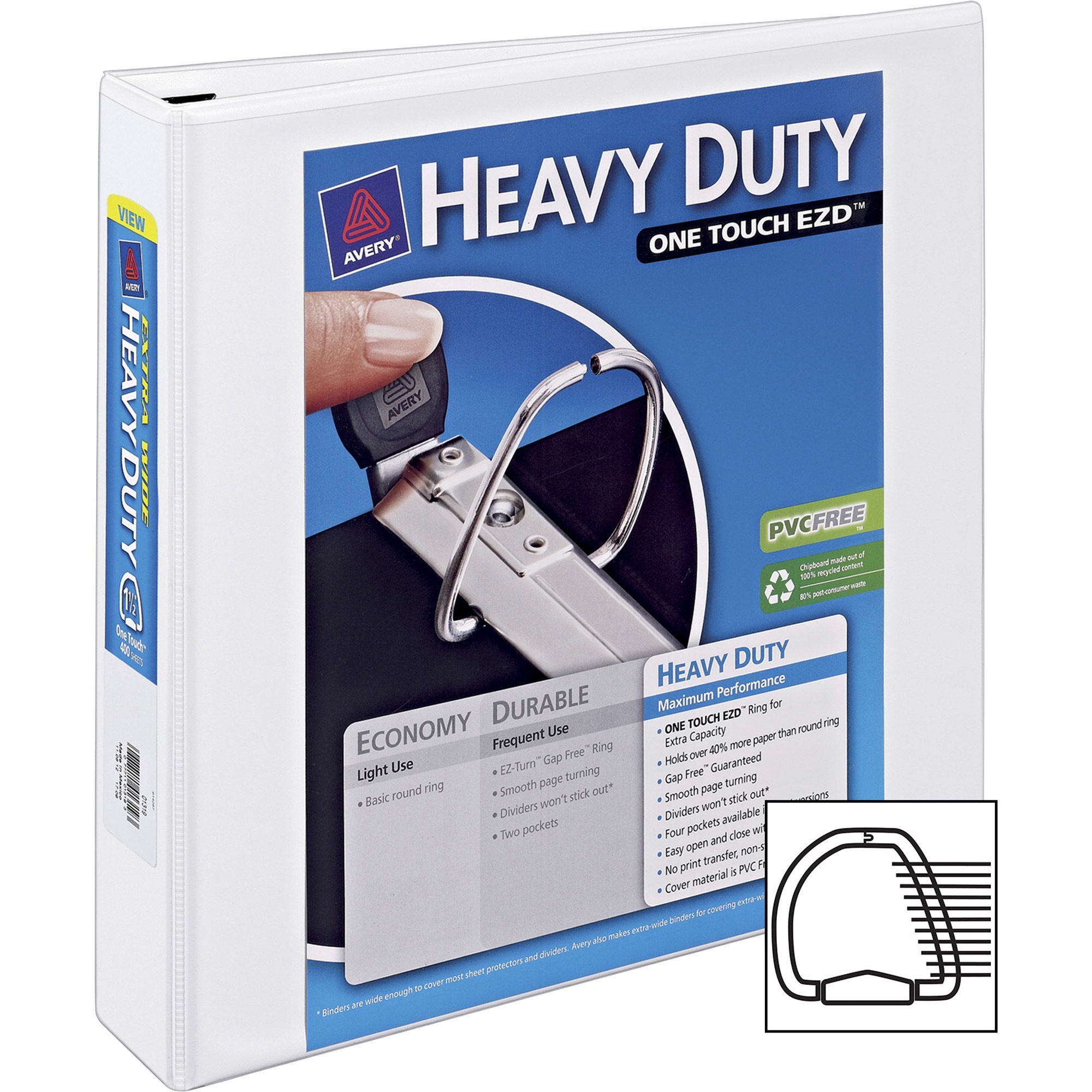 AVE01319 : Avery® Heavy-Duty View Binder With Durahinge, One Touch Ezd ...