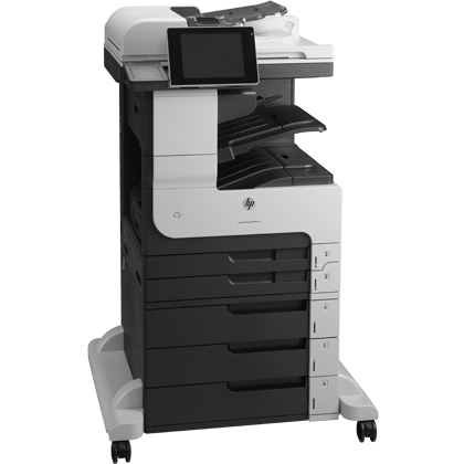 HP LaserJet Enterprise MFP M725z+ multifunction monochrome laser printer front view — right view