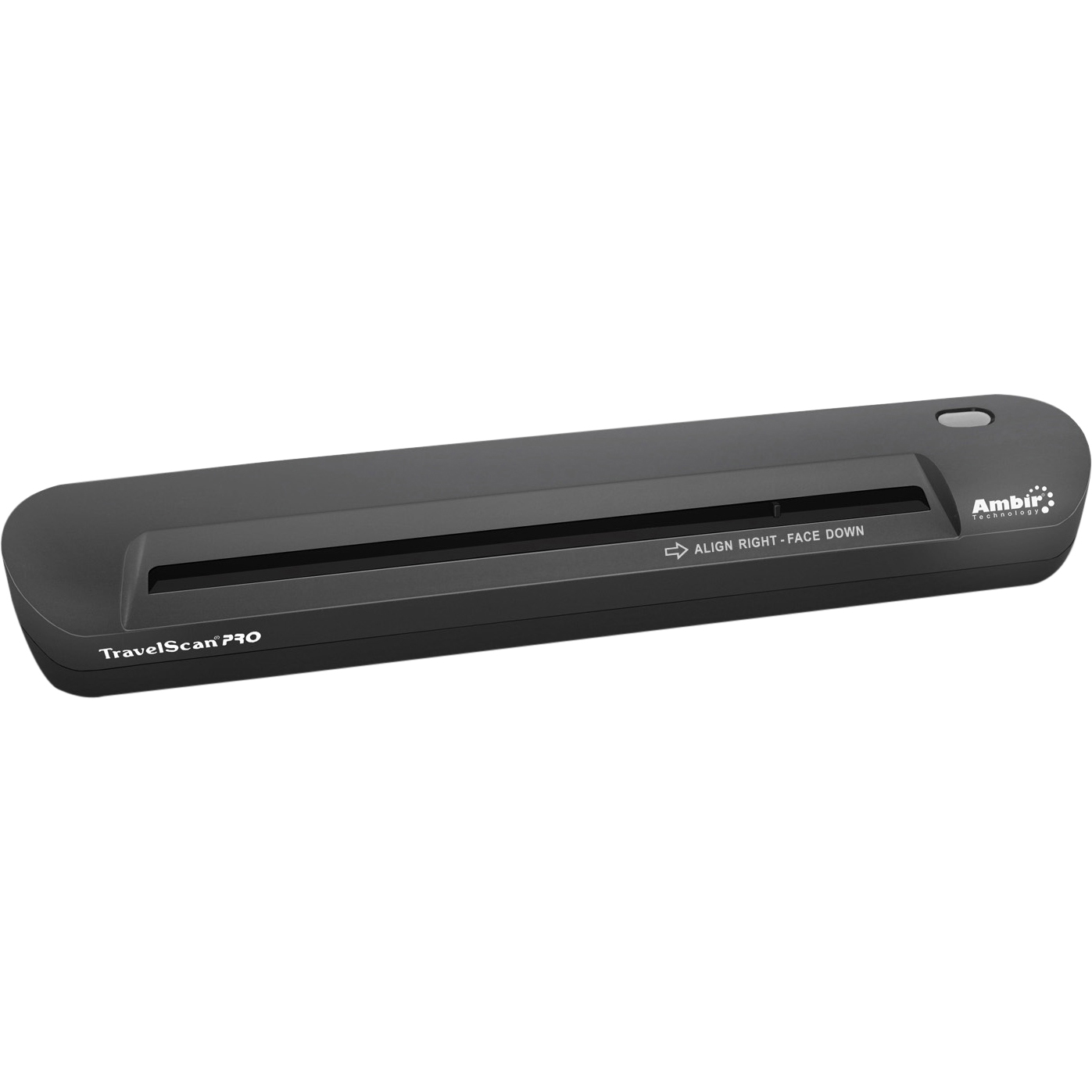 Ambir TravelScan Pro PS600-PRO portable simplex document and ID scanner with AmbirScan 3.1 Pro software — right view