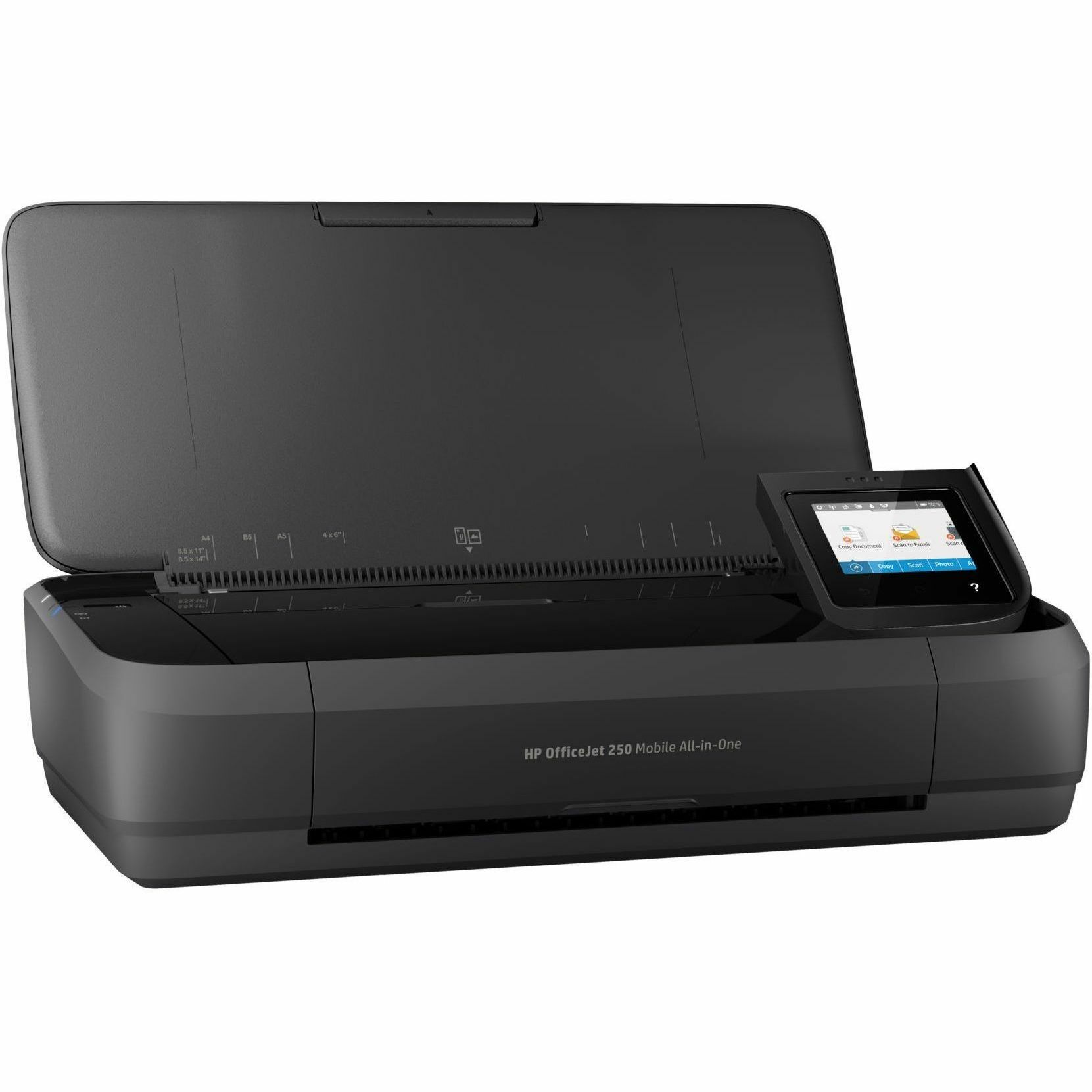 HP OfficeJet 250 Mobile all-in-one printer for portable print, scan, and copy workflows — right view
