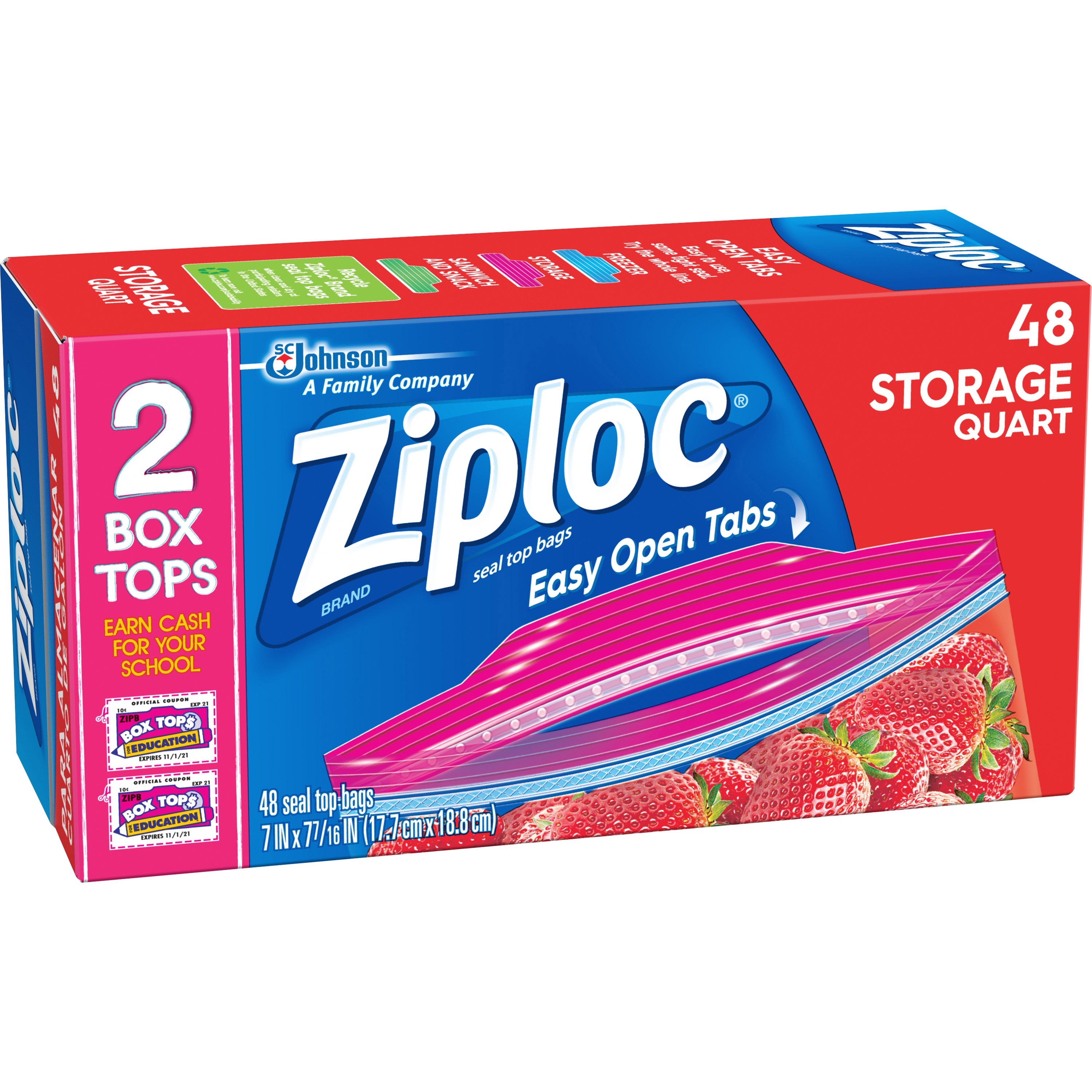 Ziploc® Seal Top Quart Storage Bags
