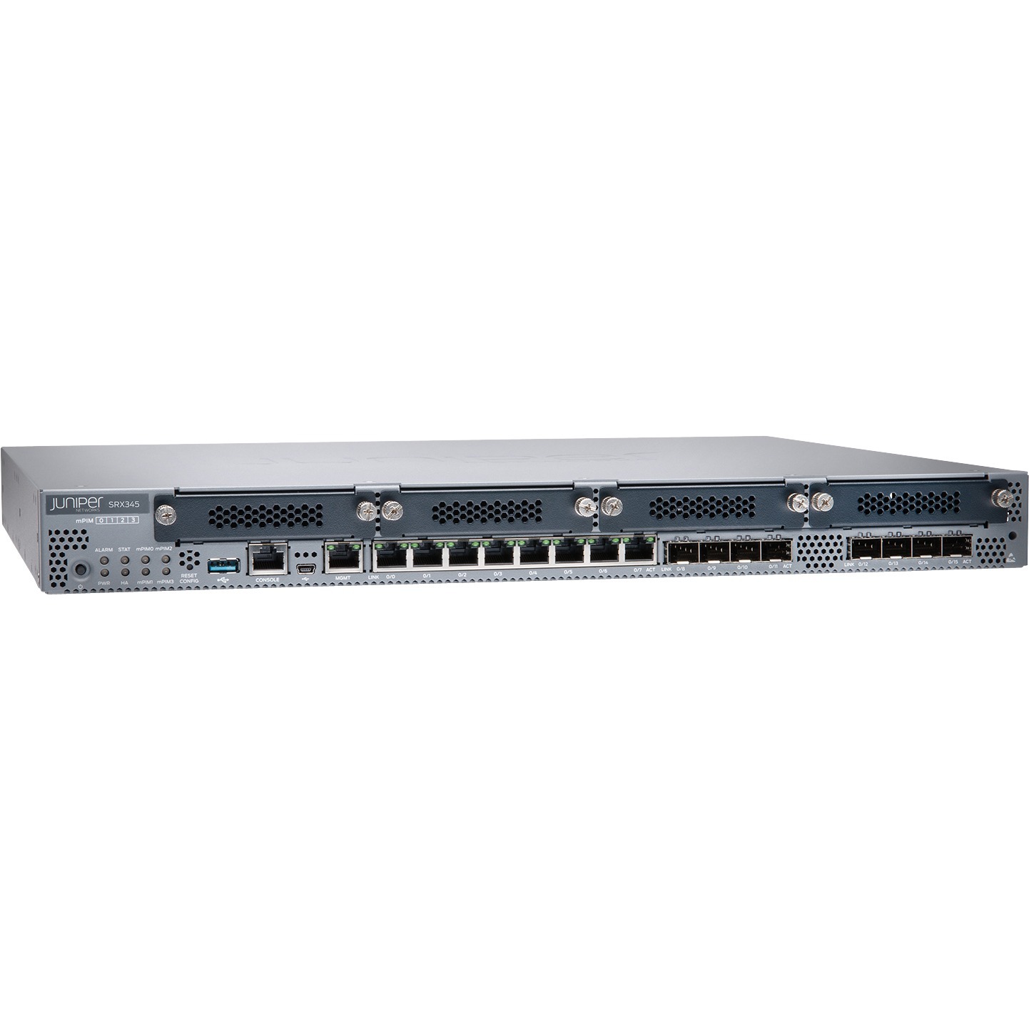 Juniper SRX345-SYS-JB branch security router with Junos OS for secure Gigabit Ethernet connectivity — right view