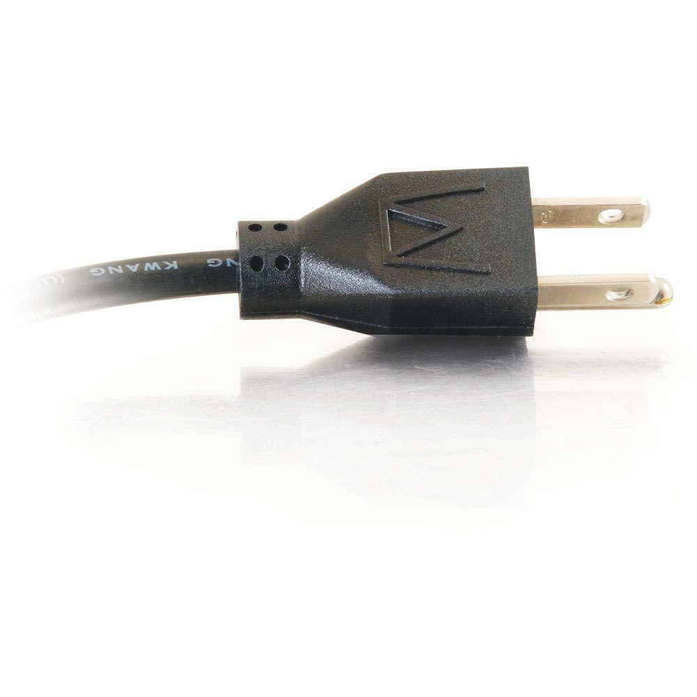C2G 4 ft black power extension cord with 5-15R to 5-15P connectors — right view