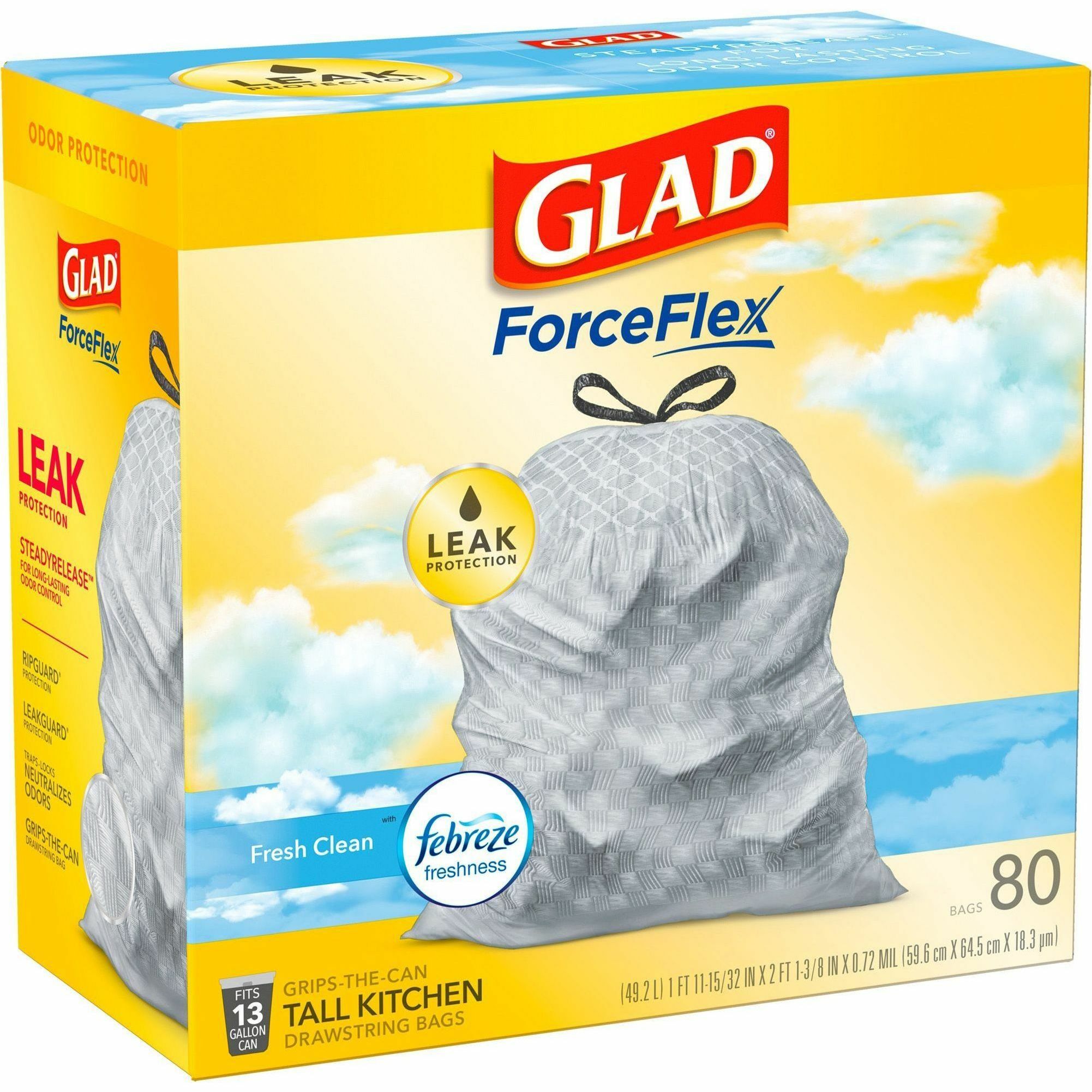 FORCEFLEX ODORSHIELD TALL KITCHEN DRAWSTRING BAGS by Glad® CLO78714CT