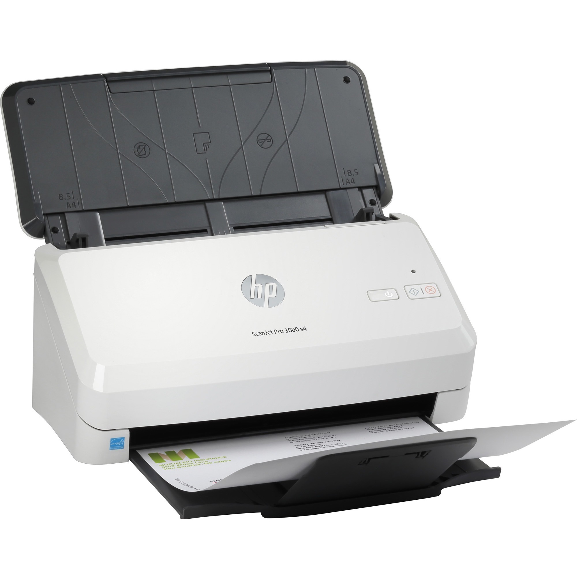 HP ScanJet Pro 3000 S4 sheet-fed duplex document scanner with 50-sheet ADF — right view
