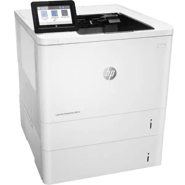 HP LaserJet Enterprise M612x monochrome laser printer for enterprise office printing — right view