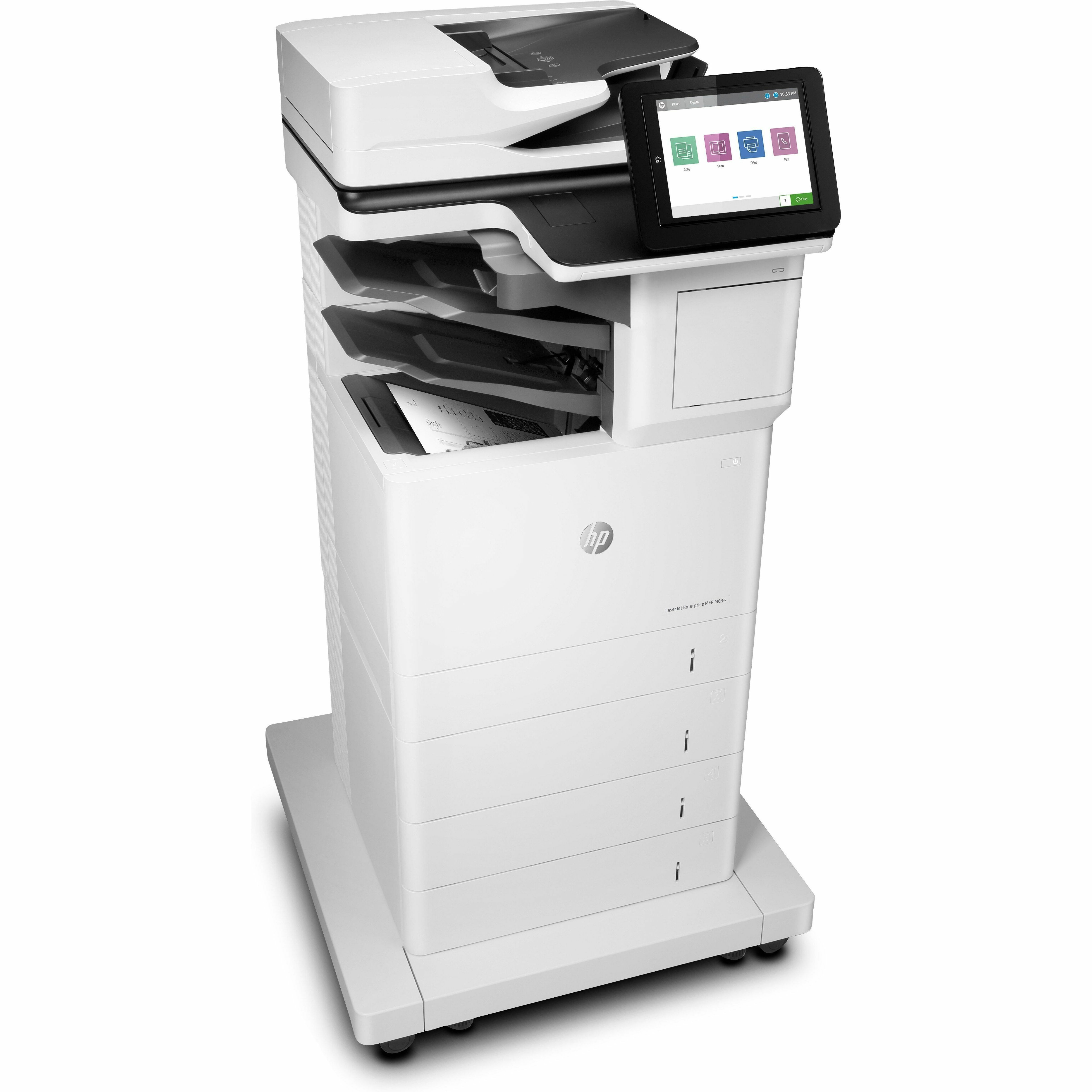 HP LaserJet Enterprise MFP M634z monochrome laser multifunction printer for enterprise office workflows — right view