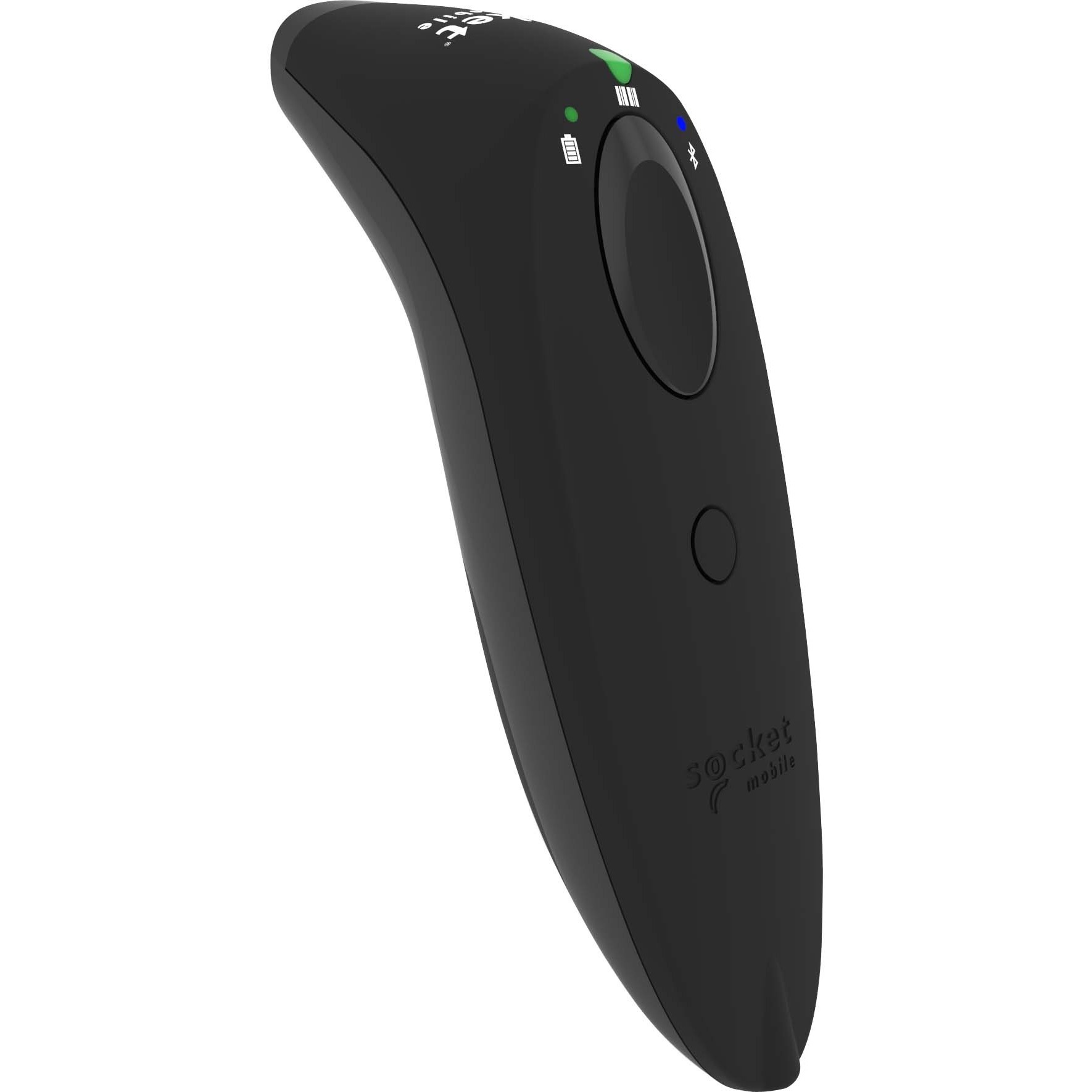 Socket Mobile SocketScan S740 black handheld barcode reader with charging stand — right view