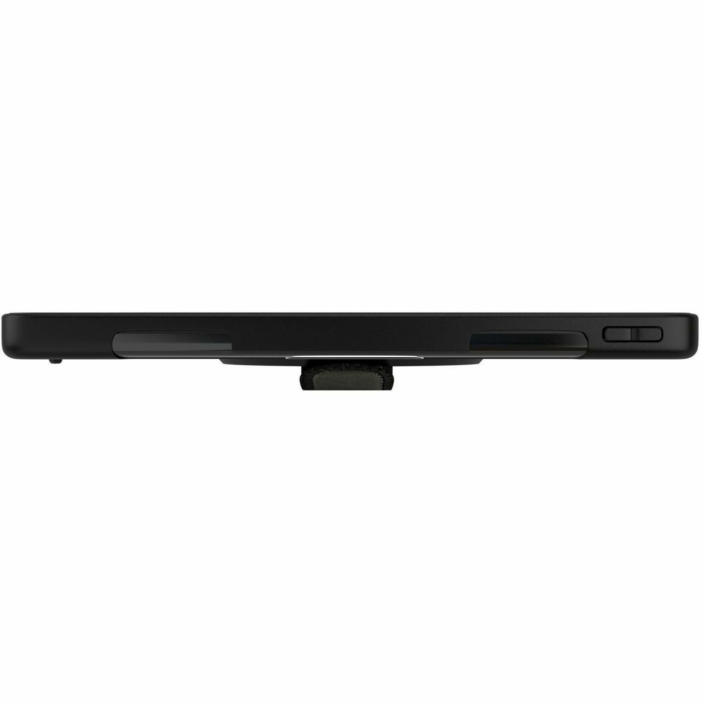 Black MAX Cases Extreme Shield folio case for iPad Pro 12 with hand strap and kickstand — right view