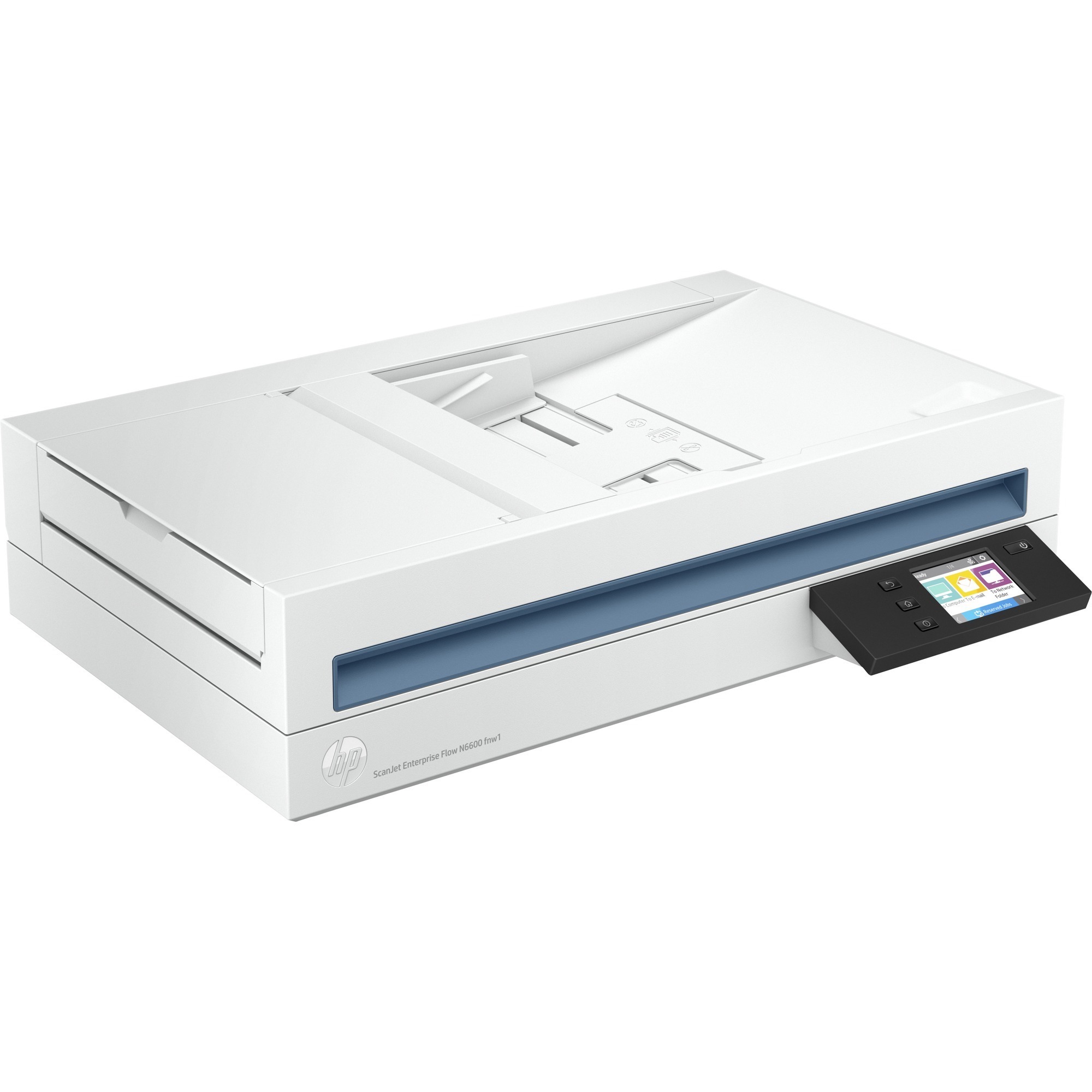 HP ScanJet Enterprise Flow N6600 fnw1 flatbed scanner with network connectivity and duplex scanning — right view