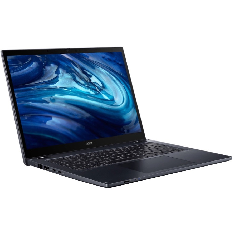 Acer Spin P4 14-inch 2-in-1 convertible with WUXGA touchscreen, Ryzen 7 PRO 6850U, and silver business chassis — right view