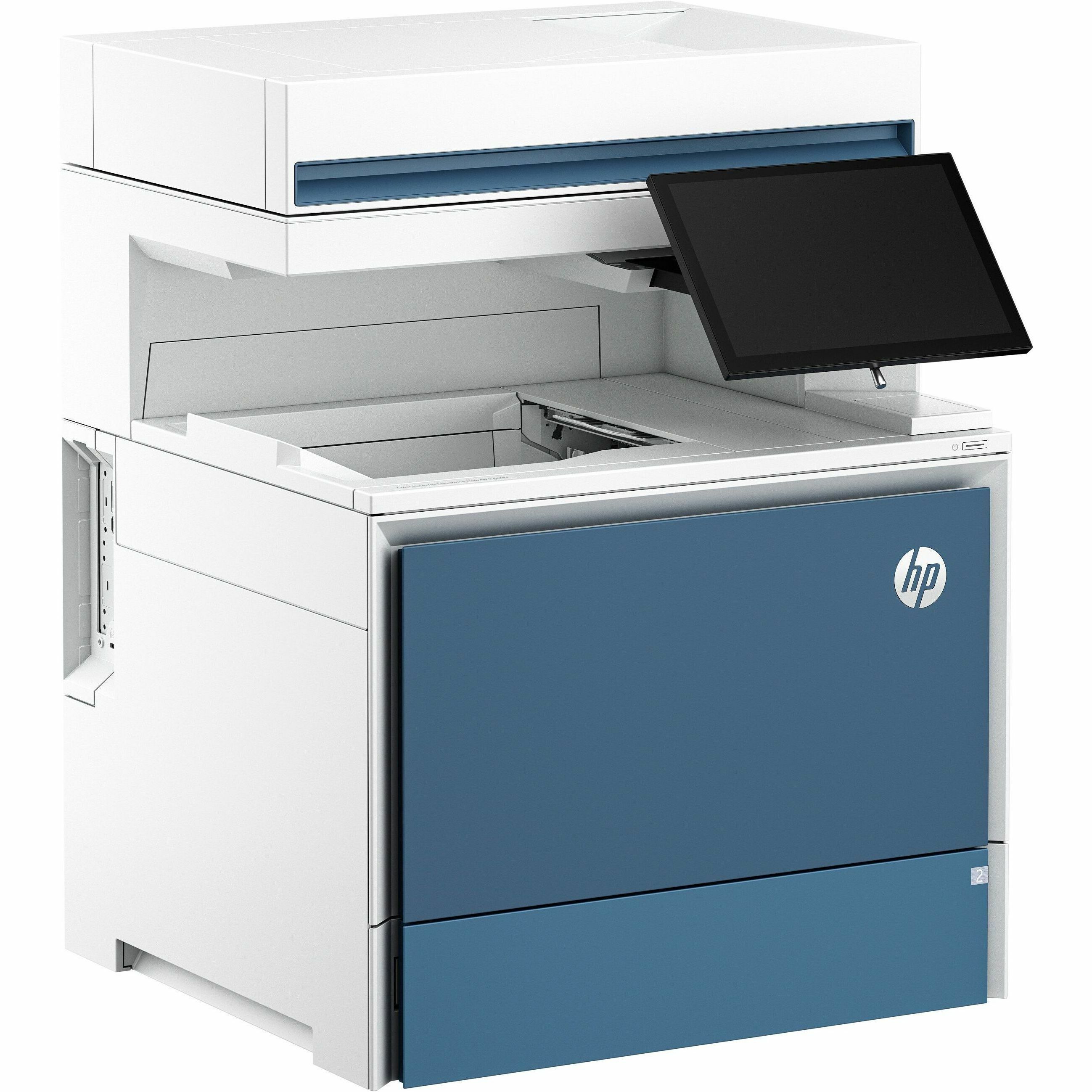 HP Color LaserJet Enterprise Flow MFP 6800zf color laser multifunction printer — right view