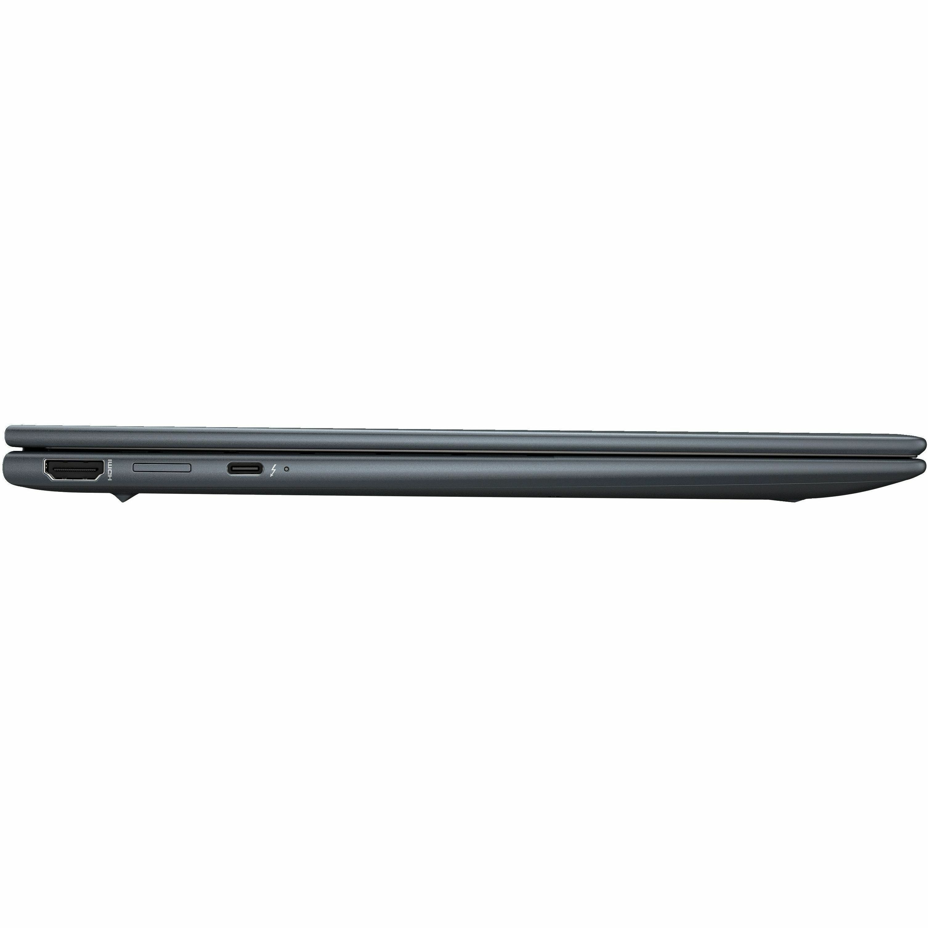 HP Elite Dragonfly G4 business laptop with 13.5-inch touchscreen, Core i7, and slate blue finish — right view