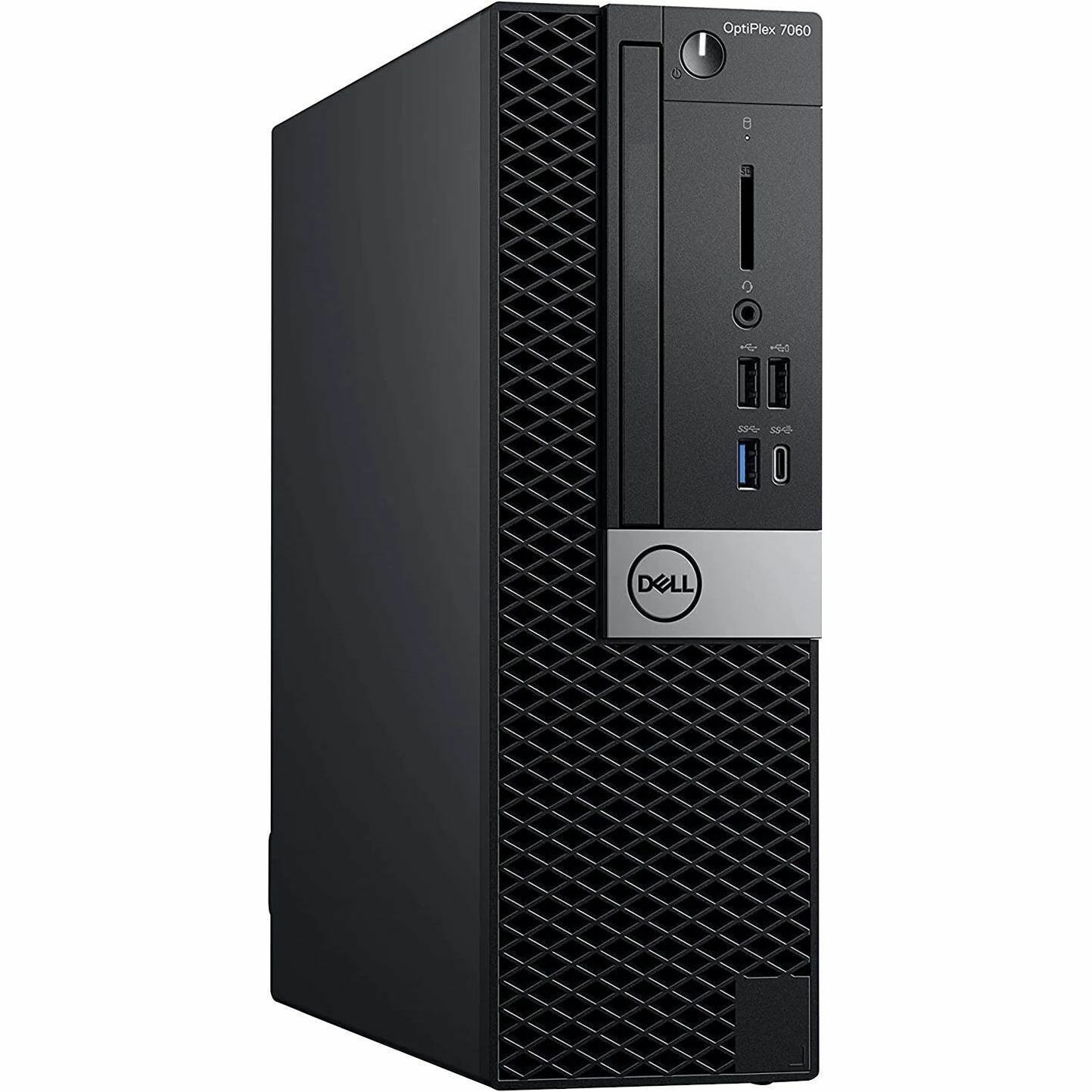 Refurbished Dell OptiPlex 7060 small form factor desktop with Core i7, 16 GB RAM, and 512 GB SSD — right view