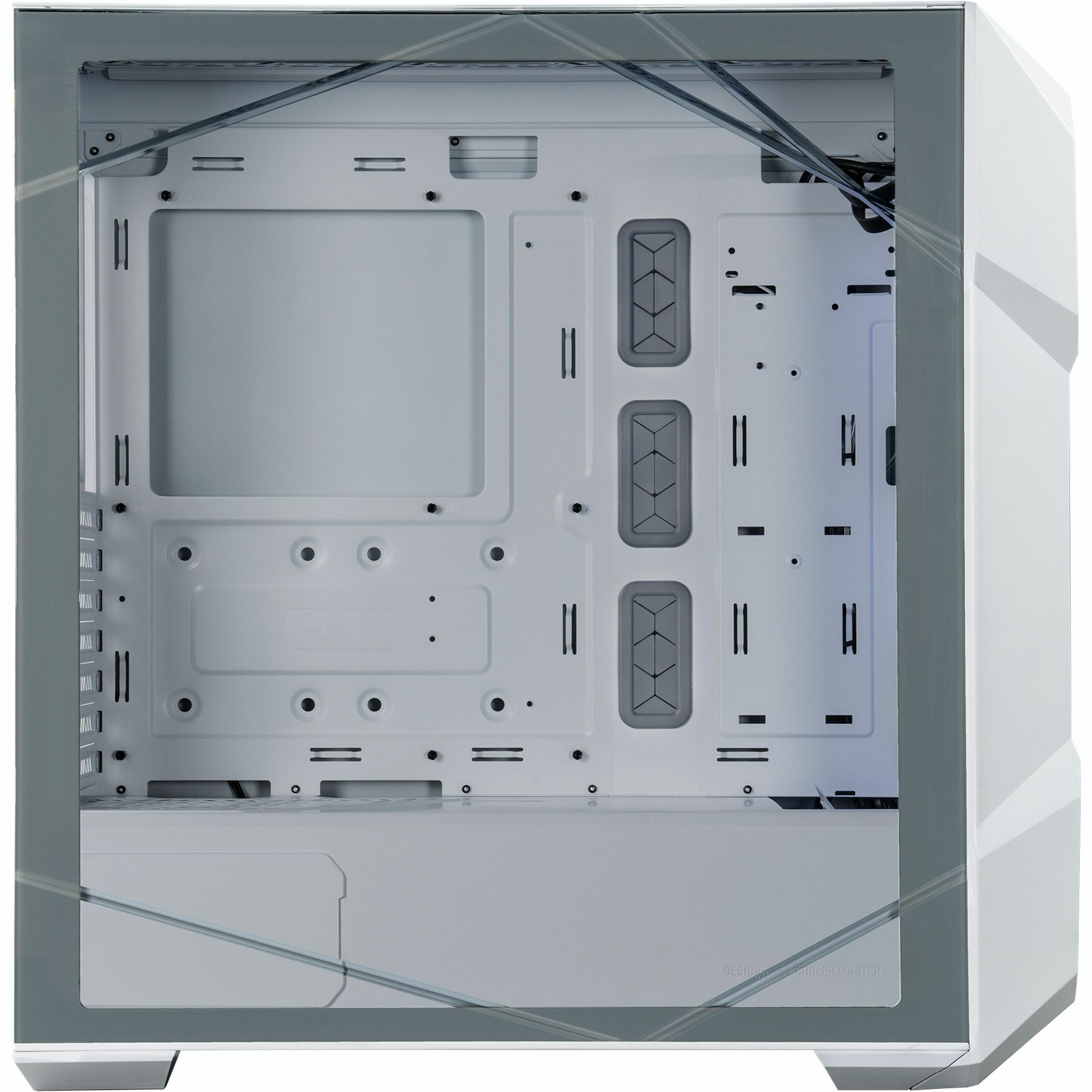 Cooler Master TD500 Mesh V2 White mid-tower PC case with mesh front panel, tempered glass side panel, and ARGB fans — right view