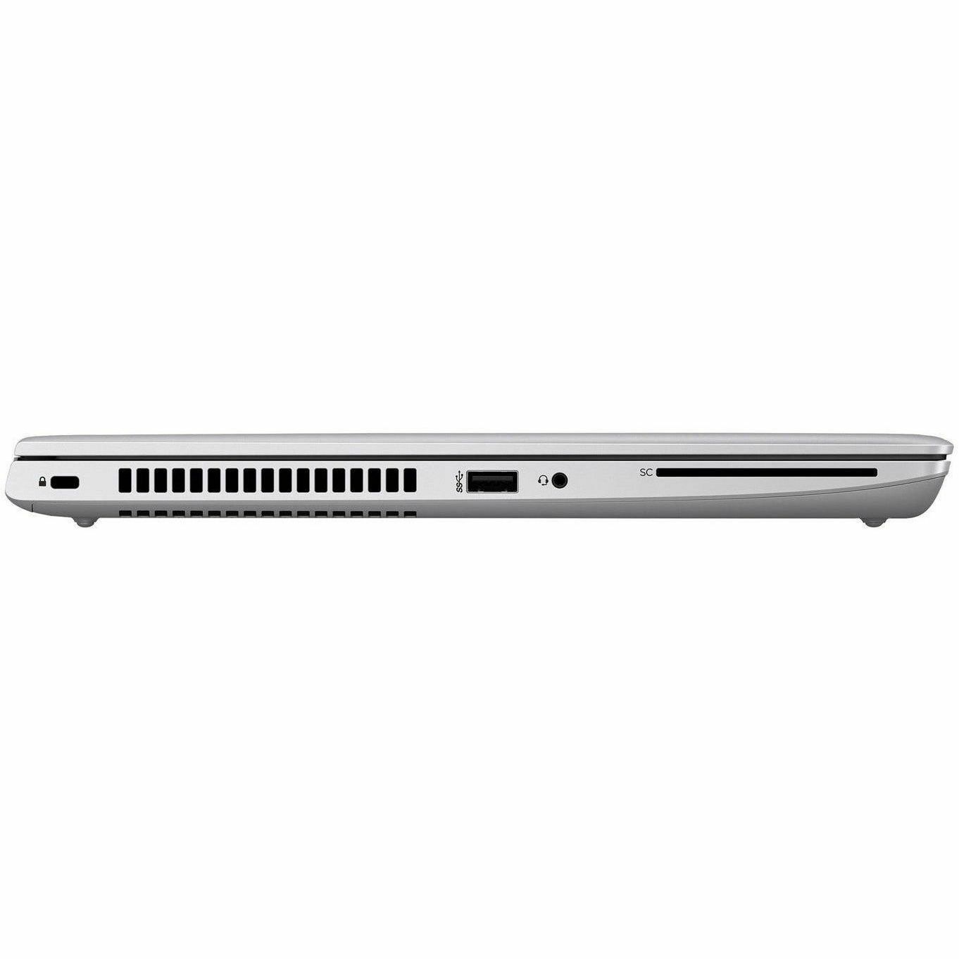 Refurbished HP 640 G5 business laptop with 14-inch HD display, Core i5 processor, 16 GB RAM, and 256 GB SSD — right view