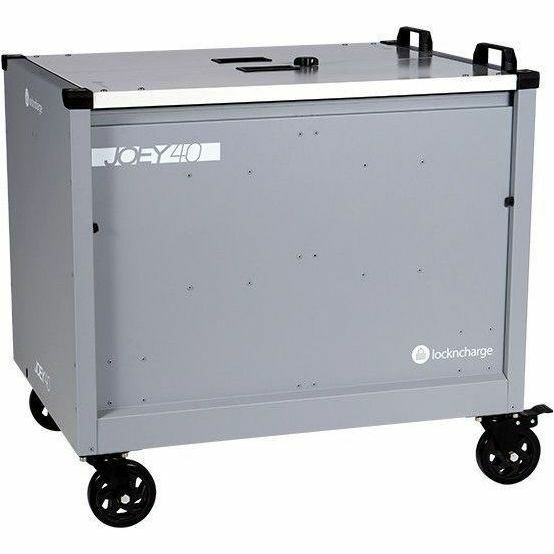 LocknCharge Joey 40 charging cart with prewired USB-C 45W charging for 40 devices — right view