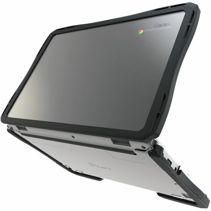 UZBL rugged hard shell case for Lenovo 100e and 100w Gen 4 with clear polycarbonate shell and reinforced TPU edges — right view