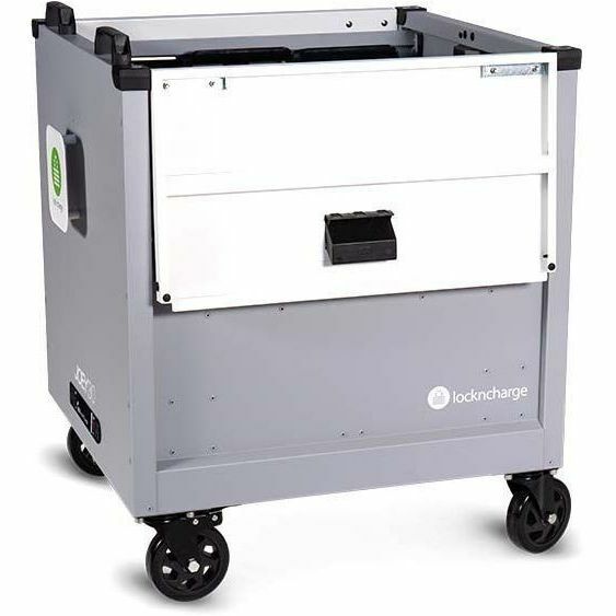 LOCKNCHARGE JOEY 30 charging cart with prewired USB-C 65W charging for shared devices — right view