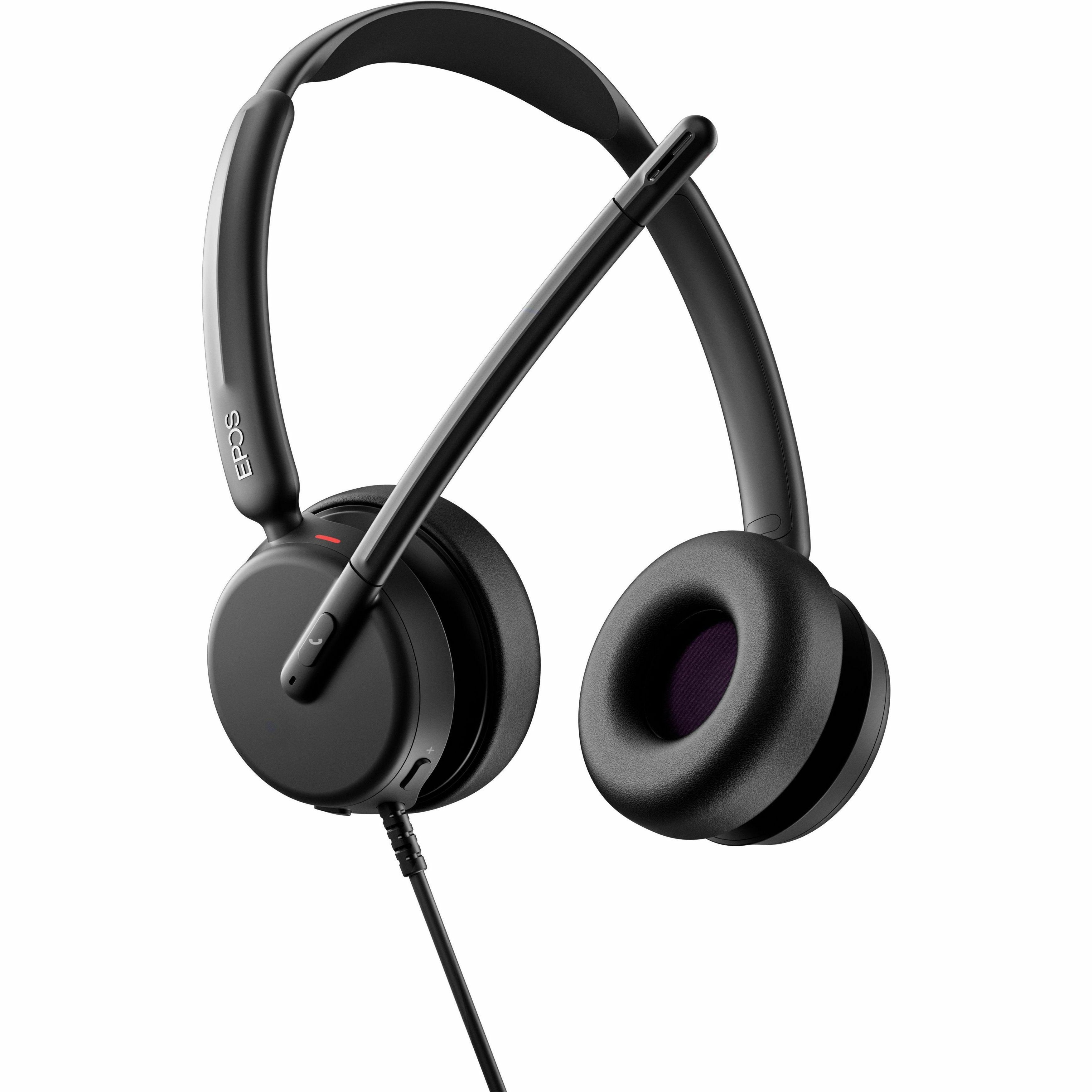 EPOS IMPACT 460 wired dual-sided headset with USB-C connection and boom microphone — right view