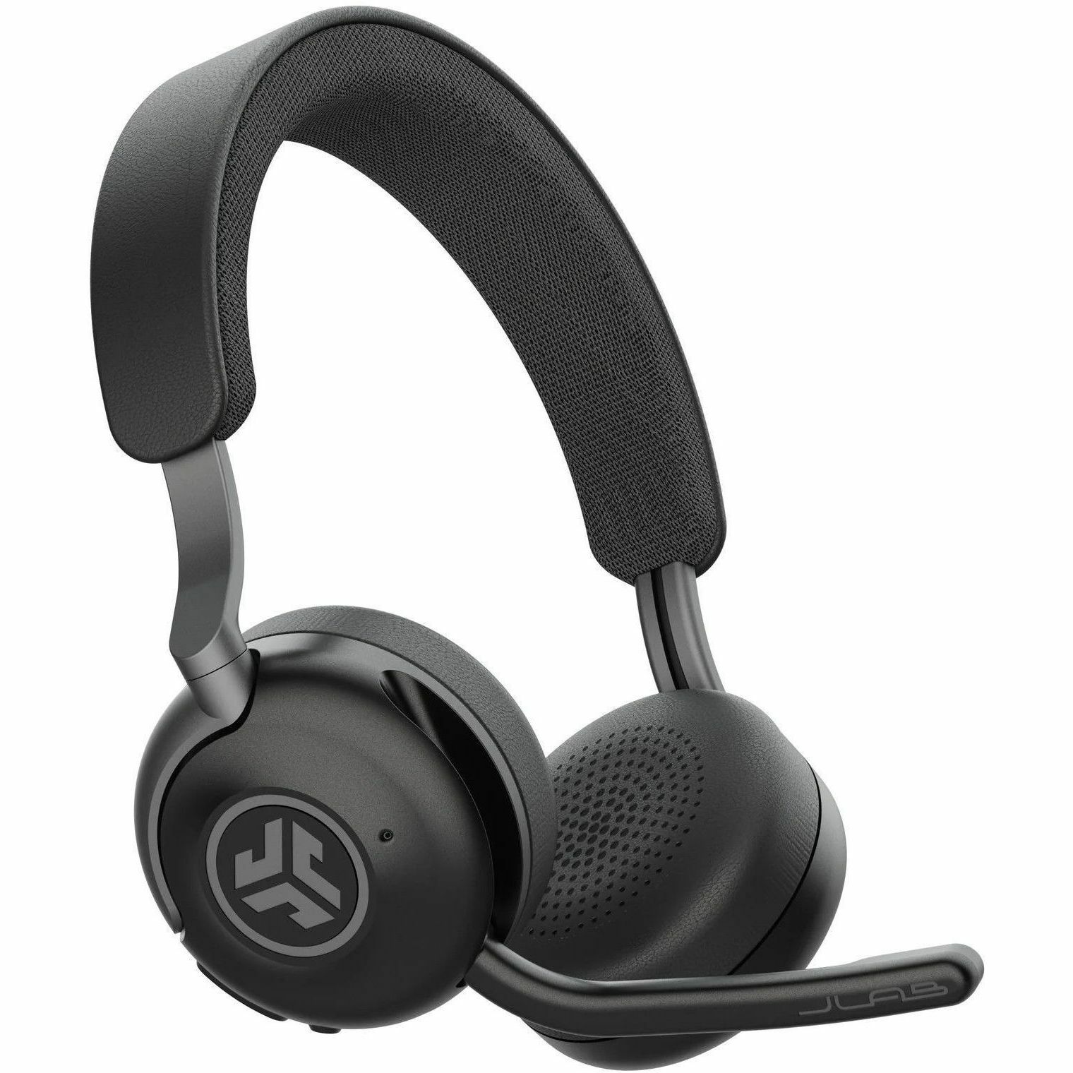 Black JLab Audio EPIC Work wireless headset for professional calls and meetings — right view