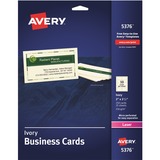 Avery® 2" x 3.5" Ivory Business Cards, Sure Feed? Technology, Laser, 250 Cards (5376) - 79 Brightness - A8 - 2" x 3 1/2" - 250 / Pack - Perforated, Heavyweight, Smooth Edge - Ivory