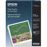 Epson High Quality Color Inkjet Paper - 89 Brightness - 92% Opacity - Letter - 8 1/2" x 11" - 24 lb Basis Weight - Matte - 100 / Pack - Acid-free