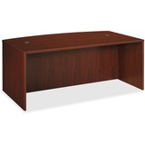 HON Bow Front Desk Shell, 72"W - 72" x 42" x 1" x 29" - Square Edge - Finish: Laminate, Mahogany - For Office