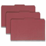 Smead SafeSHIELD 2/5 Tab Cut Legal Recycled Classification Folder - 8 1/2" x 14" - 2" Expansion - 2 x 2S Fastener(s) - 2" Fastener Capacity for Folder - Top Tab Location - Right of Center Tab Position - 2 Divider(s) - Pressboard - Bright Red - 100% Recycled - 10 / Box