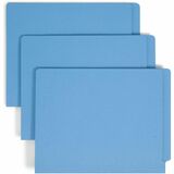 Smead Shelf-Master Straight Tab Cut Letter Recycled End Tab File Folder - 8 1/2" x 11" - 3/4" Expansion - Blue - 10% Recycled - 100 / Box