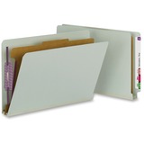 Smead Legal Recycled Classification Folder - 8 1/2" x 14" - 2" Expansion - 2 x 2S Fastener(s) - 2" Fastener Capacity for Folder - End Tab Location - 1 Divider(s) - Pressboard - Gray, Green - 100% Recycled