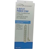 Compucessory 6-Outlet Power Strips - 6 - 15 ft Cord - 104 J Surge Energy - 15 A Current - 125 V AC Voltage - Strip - Light Gray