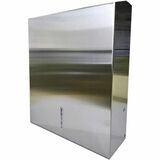 Genuine Joe C-Fold/Multi-fold Towel Dispenser Cabinet - C Fold, Multifold Dispenser - 13.50" (342.90 mm) Height x 11" (279.40 mm) Width x 4.25" (107.95 mm) Depth - Stainless Steel, Metal - Silver - Wall Mountable - 1 Each