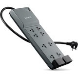 Belkin 8 Outlet Home/Office Surge Protector with telephone protection - 6 foot Cable - Black - 3550 Joules - 8 - 3550 J - 125 V AC Input - Cable Modem/DSL/Fax/Phone