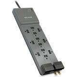 Belkin 12-Outlet Home/Office Surge Protector with 8-foot cord - 8 foot Cable - Black - 3780 Joules - 12 - 3940 J - 125 V AC Input - Phone, Coaxial Cable Line
